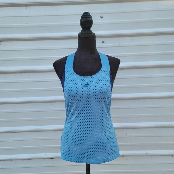 adidas Tops - Adidas Primeblue Racerback Tank Top Blue Navy Running Hiking Bild in Bra sz M